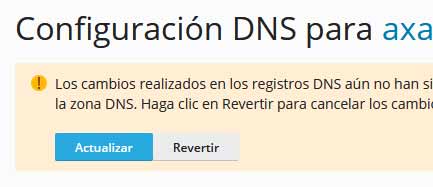 Actualizar las DNS en Plesk